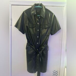 House of Harlow 1960 Black Faux Leather Dress